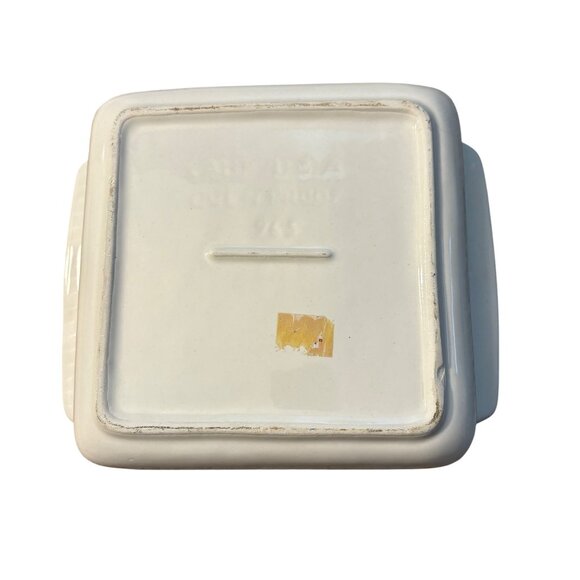 Vintage Teddy Bear Ceramic Baking Dish With Recipe Print 8" Square White - Picture 3 of 3